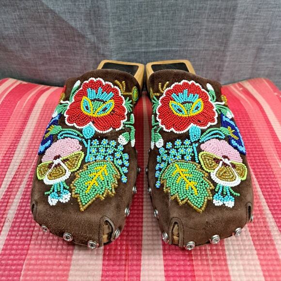 Free Lance Paris Sandals Floral Summer Women Size 38 / US 8 - Picture 2 of 13